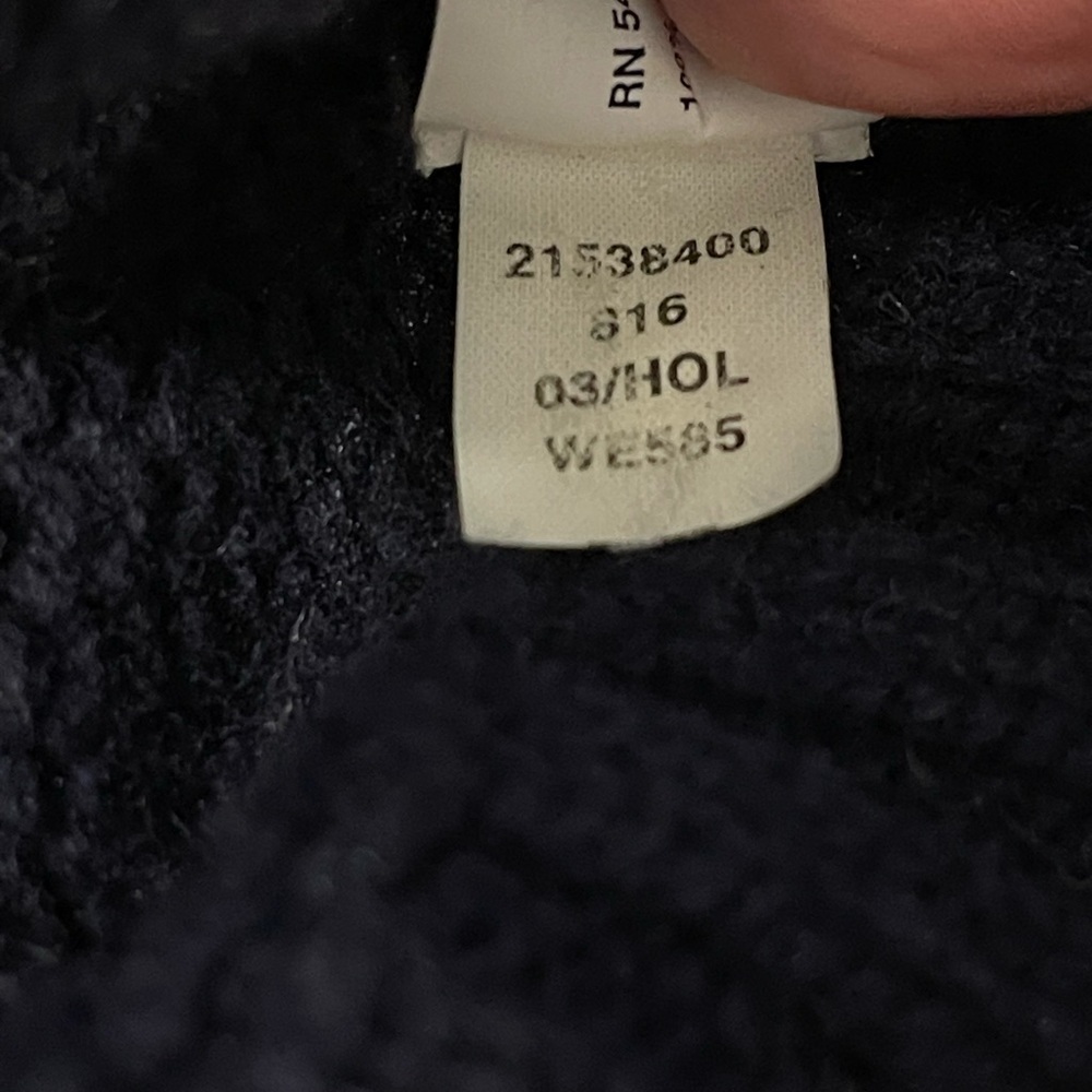 Gap 100% Lamb’s Wool Blue Faire Isle Sweater Sz L 1/4 zip - Picture 5 of 8